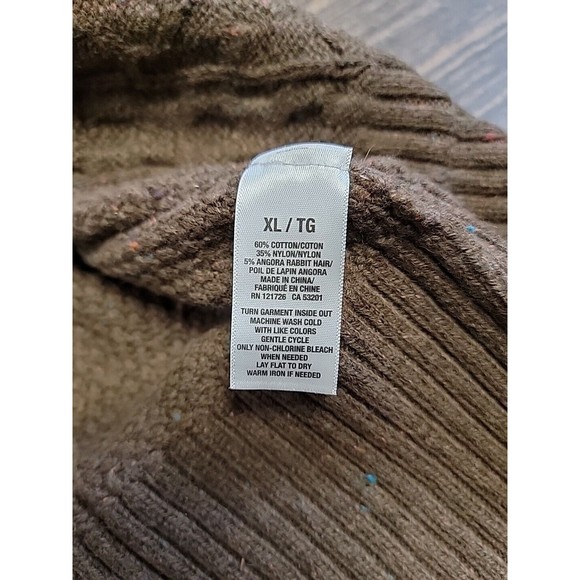AEROPOSTALE Woman's Jr's Brown Chunky Cable Knit Cardigan Sweater Pockets XL - Picture 5 of 10